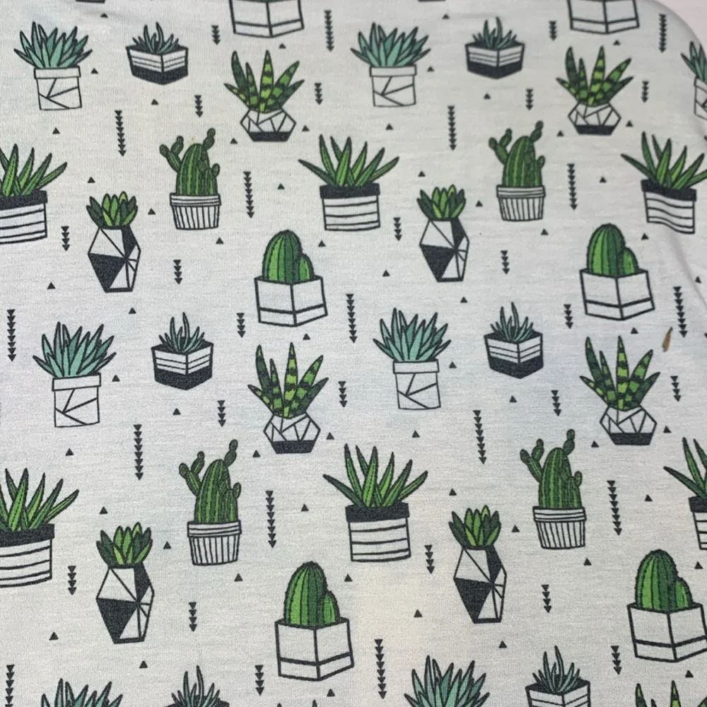 Copper Pearl Green and White Succulent Print Bassinet Sheet Bedding